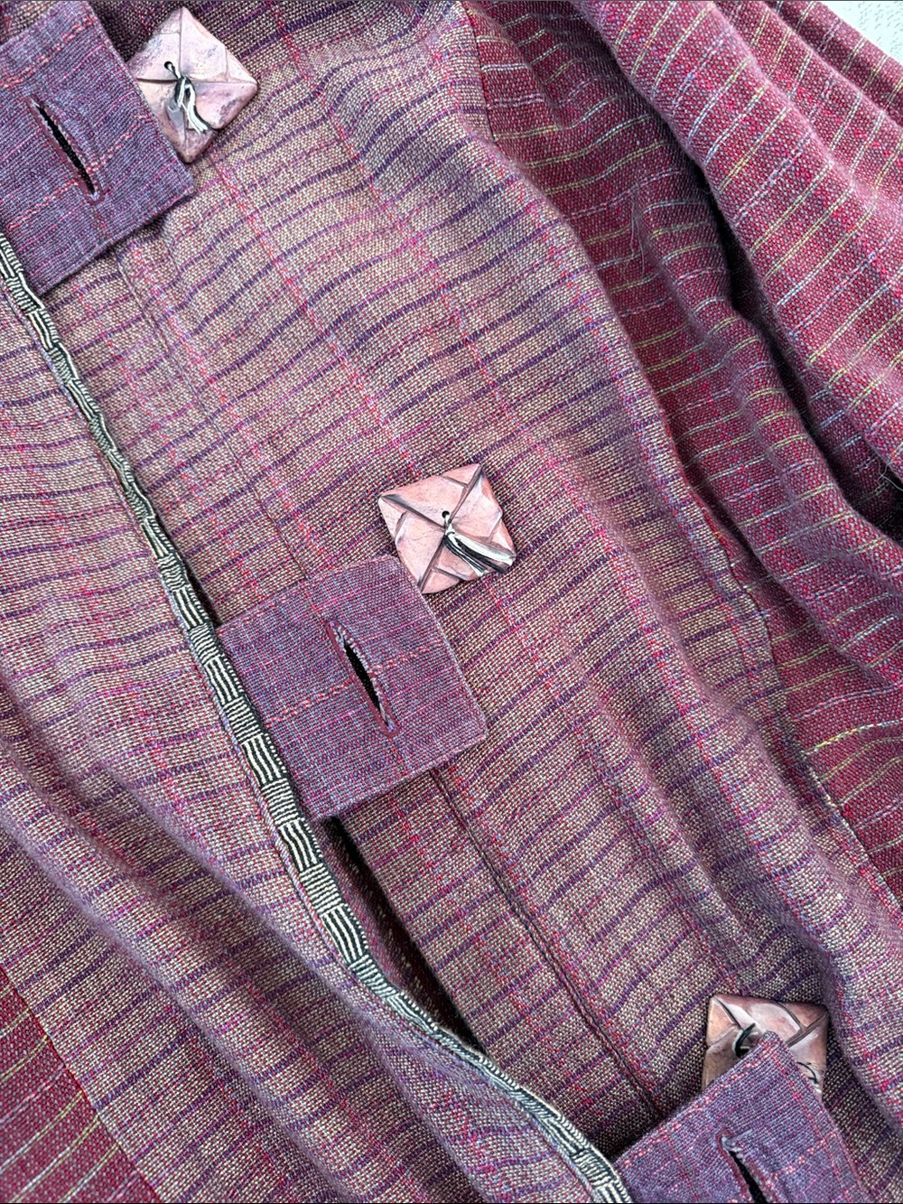 Women's Vintage Maroon Textured Toggle Jacket - Dry cleaned - Picture 4 of 4